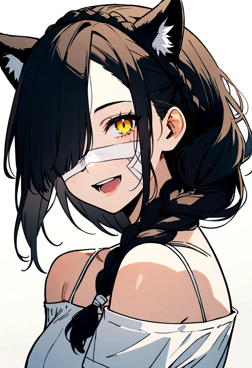 , ((ultra detailed, masterpiece, best quality)) FF8Rinoa, 1girl, 15-year-old, cute face, perfect face, beautiful baby girl face, solo, single braid, blue eyes, black hair, white long hairband, black choker, medium Breasts hanging, black corset strapless sexy, Slim sexy body, naked shoulders, perfect skin, terror face, pain face, panic, hands on her face. Facehugger on her face, Facehugger covering her face