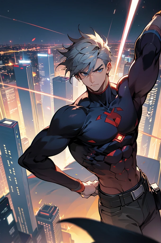 Male ,Hero, City background
