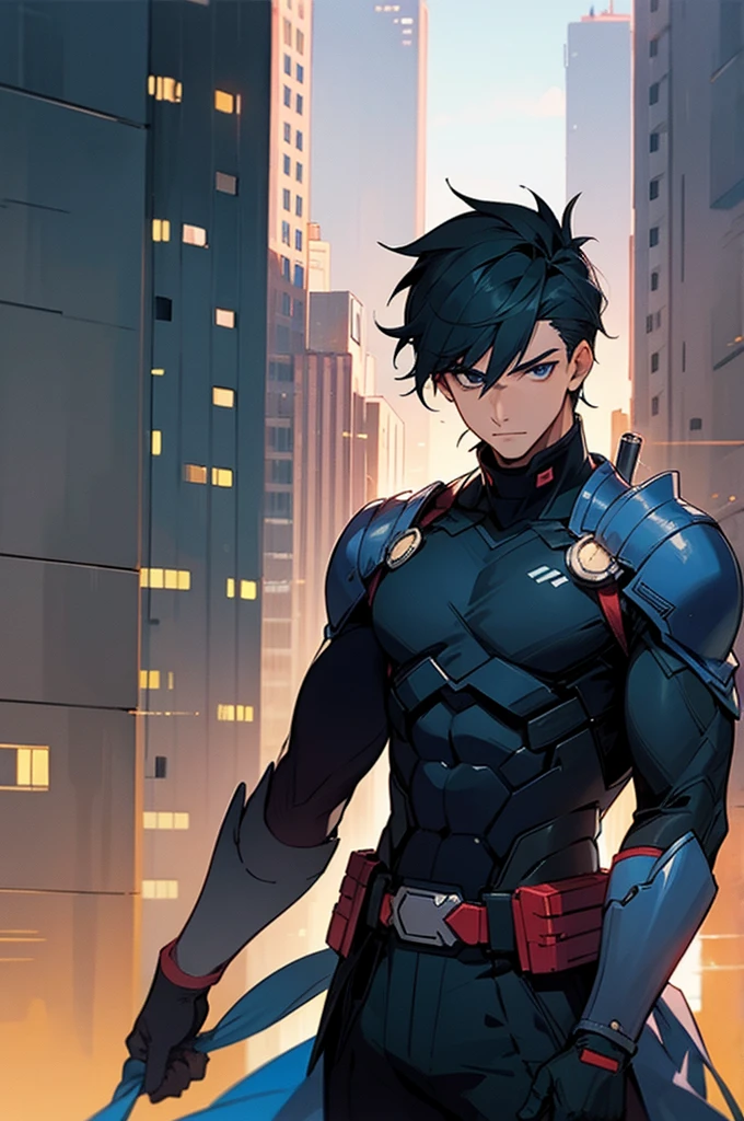 Male ,Hero, City background