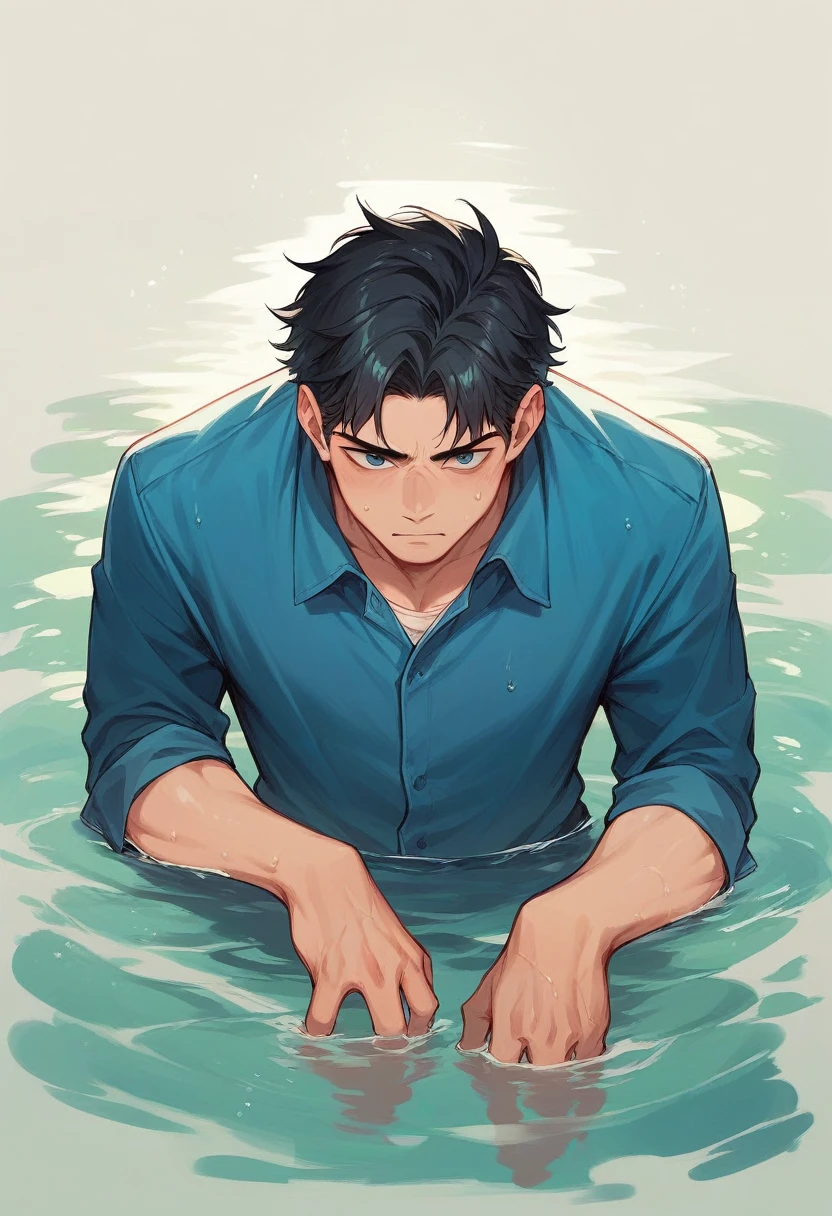 gray_fullbuster, black hair, black eyes, spiked hair, necklace bubble bathtub leg washing 