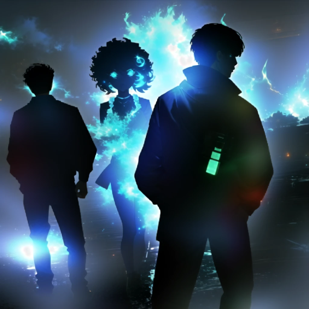Several boys,Glowing Eyes,One girl,