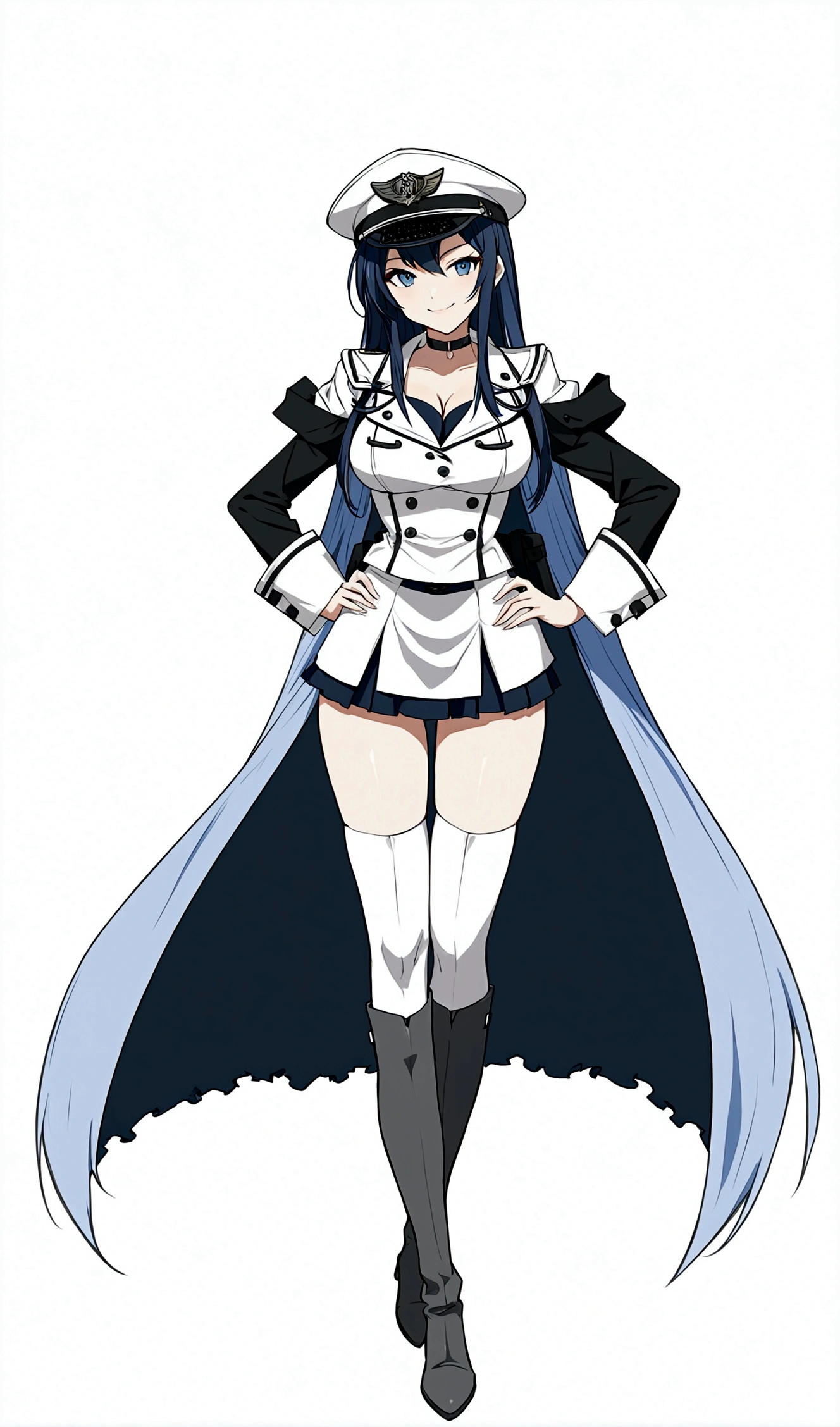en, (bound with an excessive amount of ropes), (bound wirsts), (arms behind back), (tapegag, tape gag), dramatic, (looking at viewer), (detailed pupils:1.3) ,perfect famale body,The character has distinctive fin-like ears, suggesting a non-human or fantasy origin. She is dressed in a formal outfit consisting of a black blazer, a white shirt, a red tie, and a white skirt that flares out slightly at the bottom. She also wears black boots. The character's expression appears serious or stern, and she is standing ,long skirt, pencil skirt ,long hair,blue hair,smile