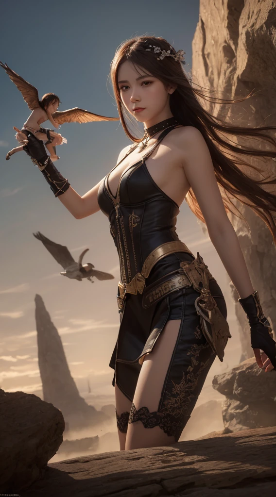 Tabletop, Highest quality, figure, Super detailed, In detail, High resolution, 8k wallpaper, Perfect dynamic composition, Beautiful attention to detail, Women&#39;s Fashion Summer,Short Bob Hair,Small breasts Natural color Lips, Bold sexy pose,smile,Harajuku、20-year-old girl、cute、sexy shot looking at camera