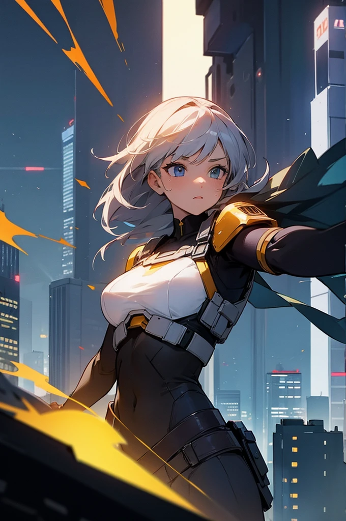 Female ,Hero, City background