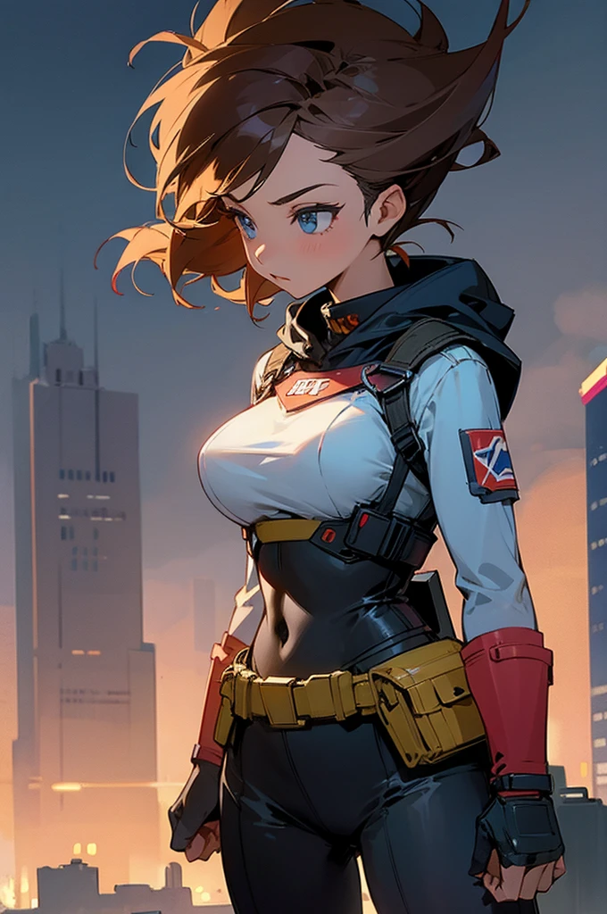 Female ,Hero, City background