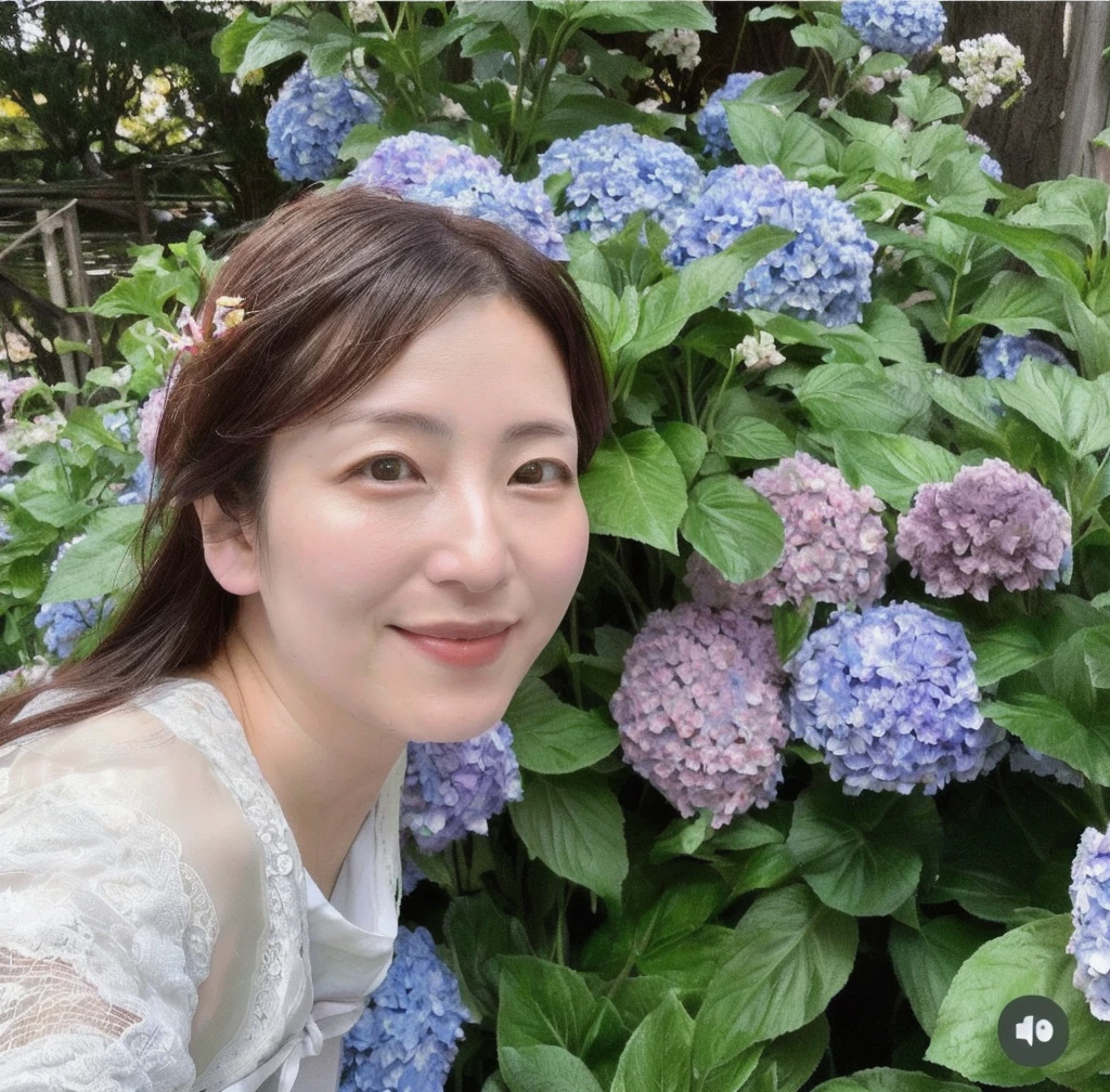There is a woman sitting in front of the flowers., With flowers, Hungry Ghost Festival, Chiho,Yoshitomo Nara, 8K Selfie, 3 , 38 years old, 40 years old, Nishimiya Shoko