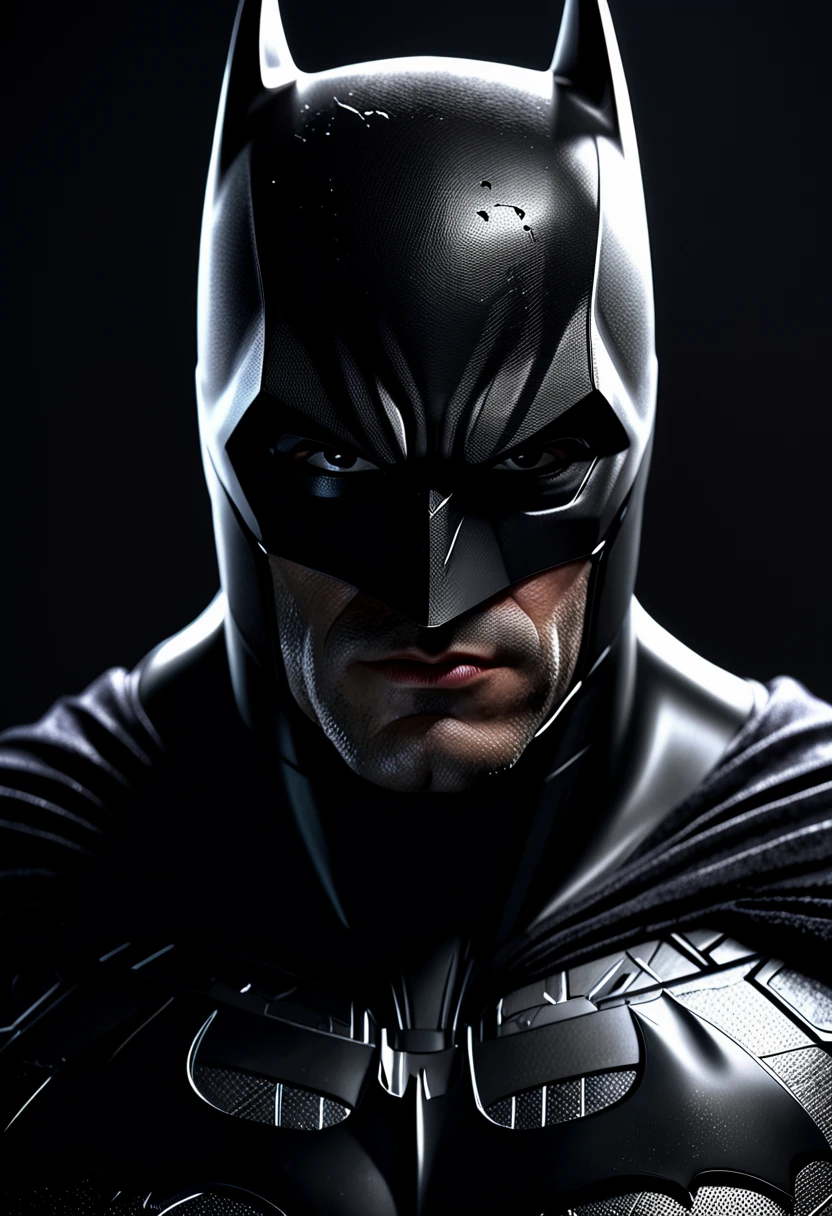 a detailed portrait of batman, a dark and brooding superhero, hyperrealistic, dramatic lighting, chiaroscuro, dramatic pose, dark knight, highly detailed, 4k, octane render, unreal engine, cinematic, moody, deep shadows, intense colors, muscular body, cowl, cape, utility belt, realistic textures, photorealistic, masterpiece