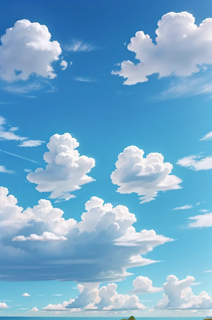 Image: Water vapor forming clouds in the sky.
