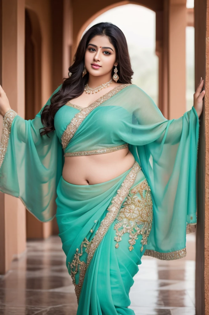 1 Heavenly beautiful and goddess beauty cute and sweet looking face Arabian woman in rainy day, Heavenly beautiful Overweight, Heavenly beautiful Extremely fat, Heavenly beautiful and attractive Chubby figure , Heavenly beautiful looking and eye catching luxury style saree , reaching out, Heavenly beautiful Arabian woman, 16k, High resolution, masterpiece, highest quality, fine skin, outside view, Realistic Photograph