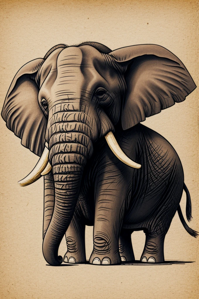A small cartoon elephant to write a story