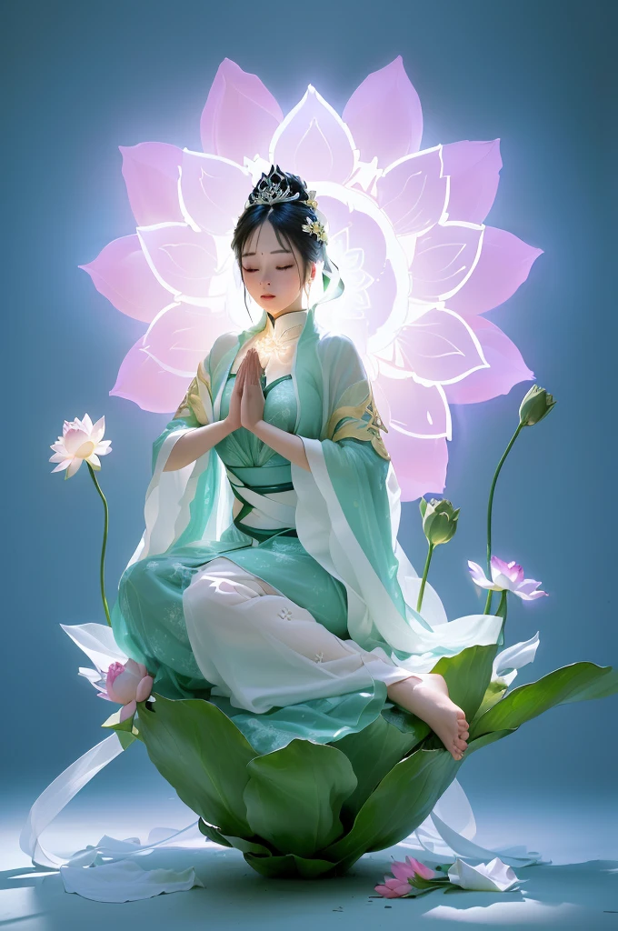 Lotus pose girl full body photography,Anatomically correct,Raw, Filming, (Be focused:1.5), (Reality:1.4), Dusk lighting, Volumetric Lighting, Ultra-high resolution, 16K,Dramatic Lighting, White background:1.5)(tangled,Mandala,dispute,Entanglement:0.7),short jacket,Transformation, Depth of Field, Dreamy atmosphere, The most beautiful chaos, grace, Brutalist Design Dark Theme, Flower of Death, Flowers of ecstasy,Glowing Line,Glow Example,Tracking Example,flash, Backlight,translucent,Light Particles,HILL,exit