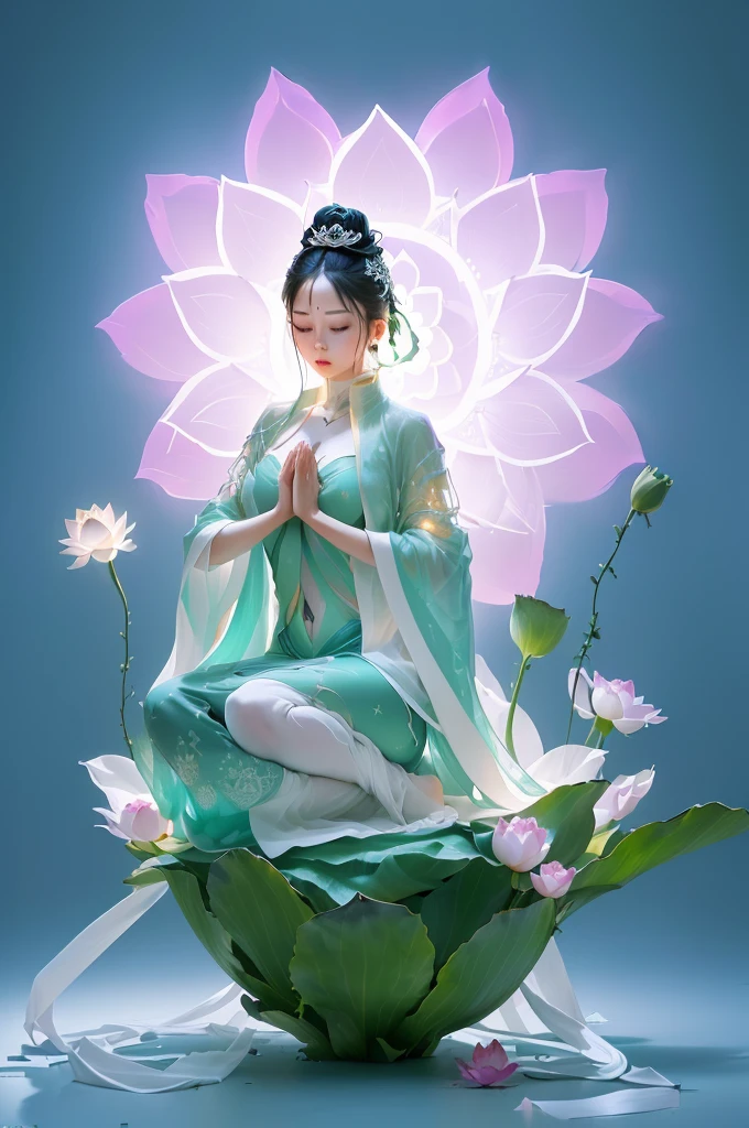 Lotus pose girl full body photography,Anatomically correct,Raw, Filming, (Be focused:1.5), (Reality:1.4), Dusk lighting, Volumetric Lighting, Ultra-high resolution, 16K,Dramatic Lighting, White background:1.5)(tangled,Mandala,dispute,Entanglement:0.7),short jacket,Transformation, Depth of Field, Dreamy atmosphere, The most beautiful chaos, grace, Brutalist Design Dark Theme, Flower of Death, Flowers of ecstasy,Glowing Line,Glow Example,Tracking Example,flash, Backlight,translucent,Light Particles,HILL,exit