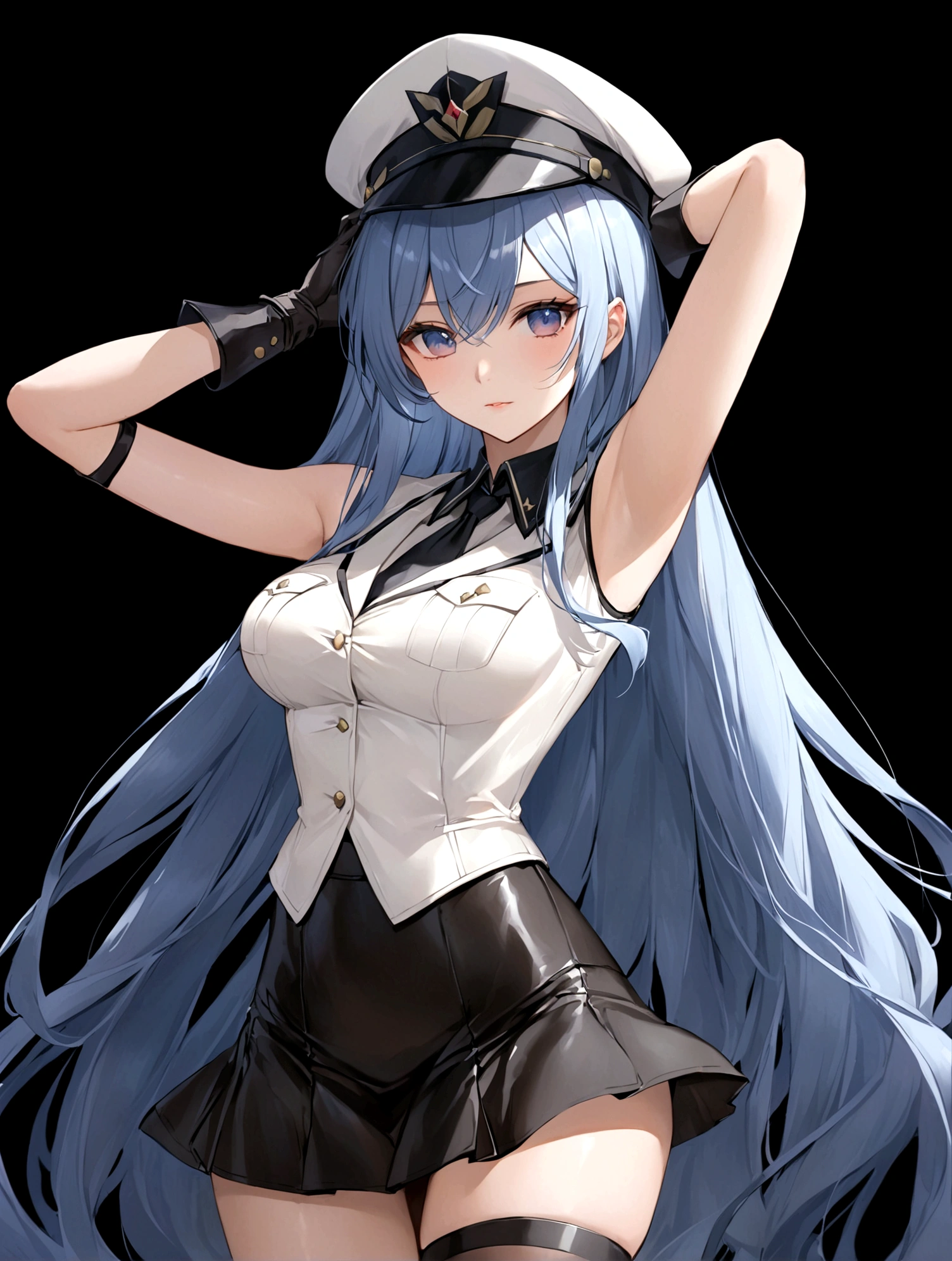 highest quality, masterpiece, High resolution, 一人in, {Arisu_greenarchive:0.90}, 1 girl, black_leotard, bow tie, separated_collar, Counterfeit_animal_ear, looking for_in_viewer, playboy_bunny, Rabbit_ear, small_chest, dark_green_hair, simple_background, smile, white_background, ?, just_feet, just_shoulder, blush, Open_mouth, sitting, strapless_leotard, wrist_cuffs,,table,Alice_Hello,green Hello,smile, absurdly long hair ,aqua Hello ,green headband ,hair ornament ,white coin ,collared shirt,green tie