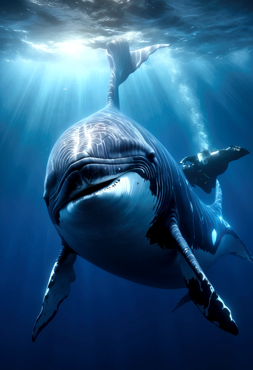 (Best Quality,4k,8k,high:1.2),ultra realistic,(realist,fotorrealist:1.37) whale leviathan, ocean