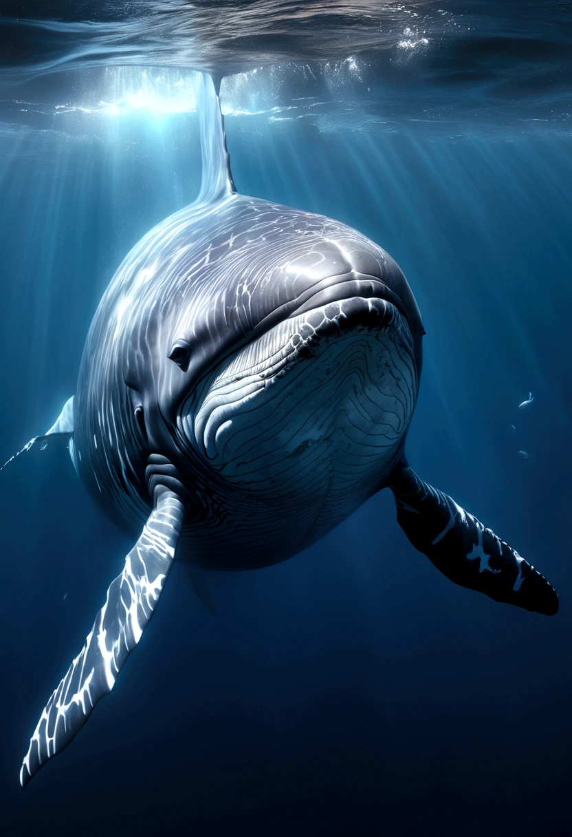(Best Quality,4k,8k,high:1.2),ultra realistic,(realist,fotorrealist:1.37) whale leviathan, ocean