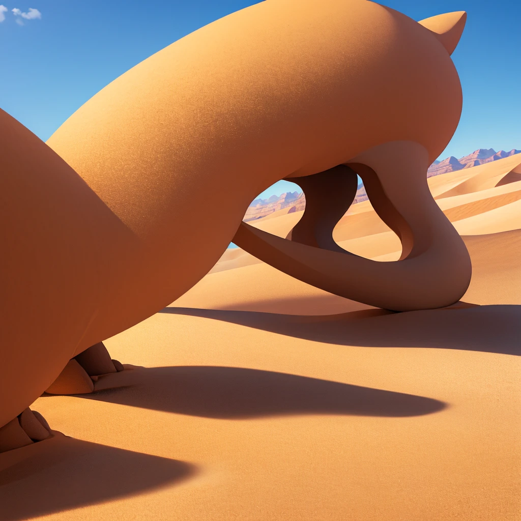 ((((No humans))))、desert、detailed, inattention, blue sky, high quality, 8K