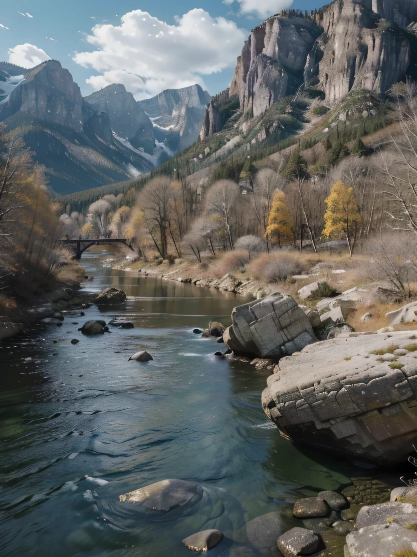 ((Masterpiece, Top Quality, Highly Detailed, High Resolution, Realistic, Sharp Focus)), Landscape with Water, (Highly Detailed CG Unity 8K Wallpaper), Majestic Oil Painting, Intricate Realistic Painting Art