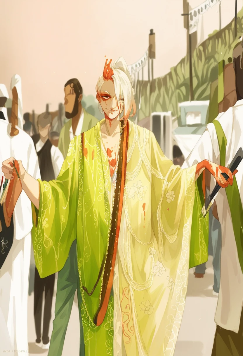 Redesign art in watercolor painting style, paint clothes red