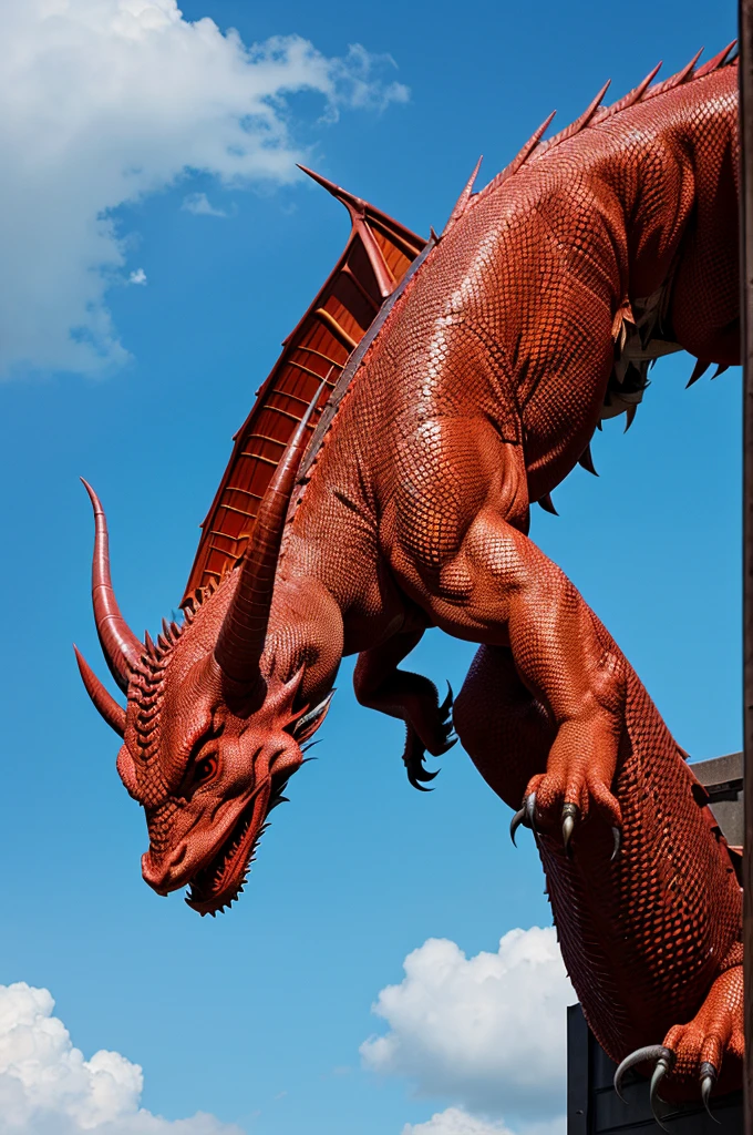 A dengerous red dragon at attack position