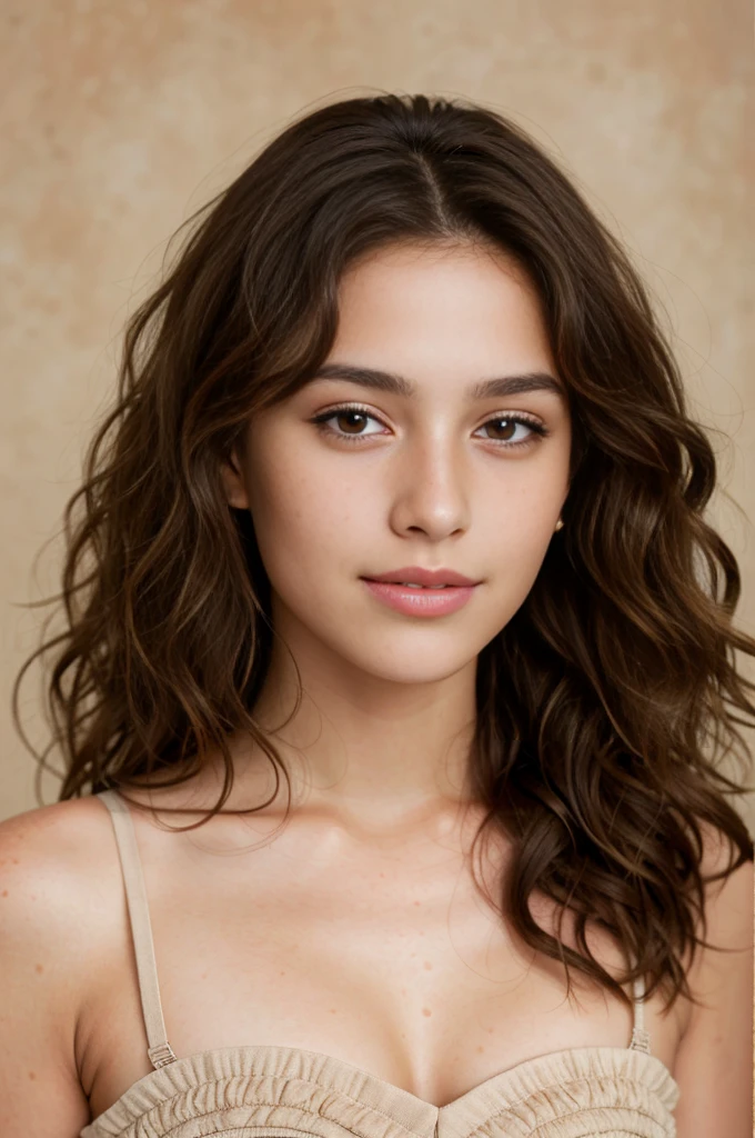 Ultra realistic photo portrait of a Brunette, Arabic,wavy hair,meticulous, détailled, 4K,hight resolution, face only, brown eyes , freckle, no make up, natural , realistic photo, realistic skin texture, hightly detailled