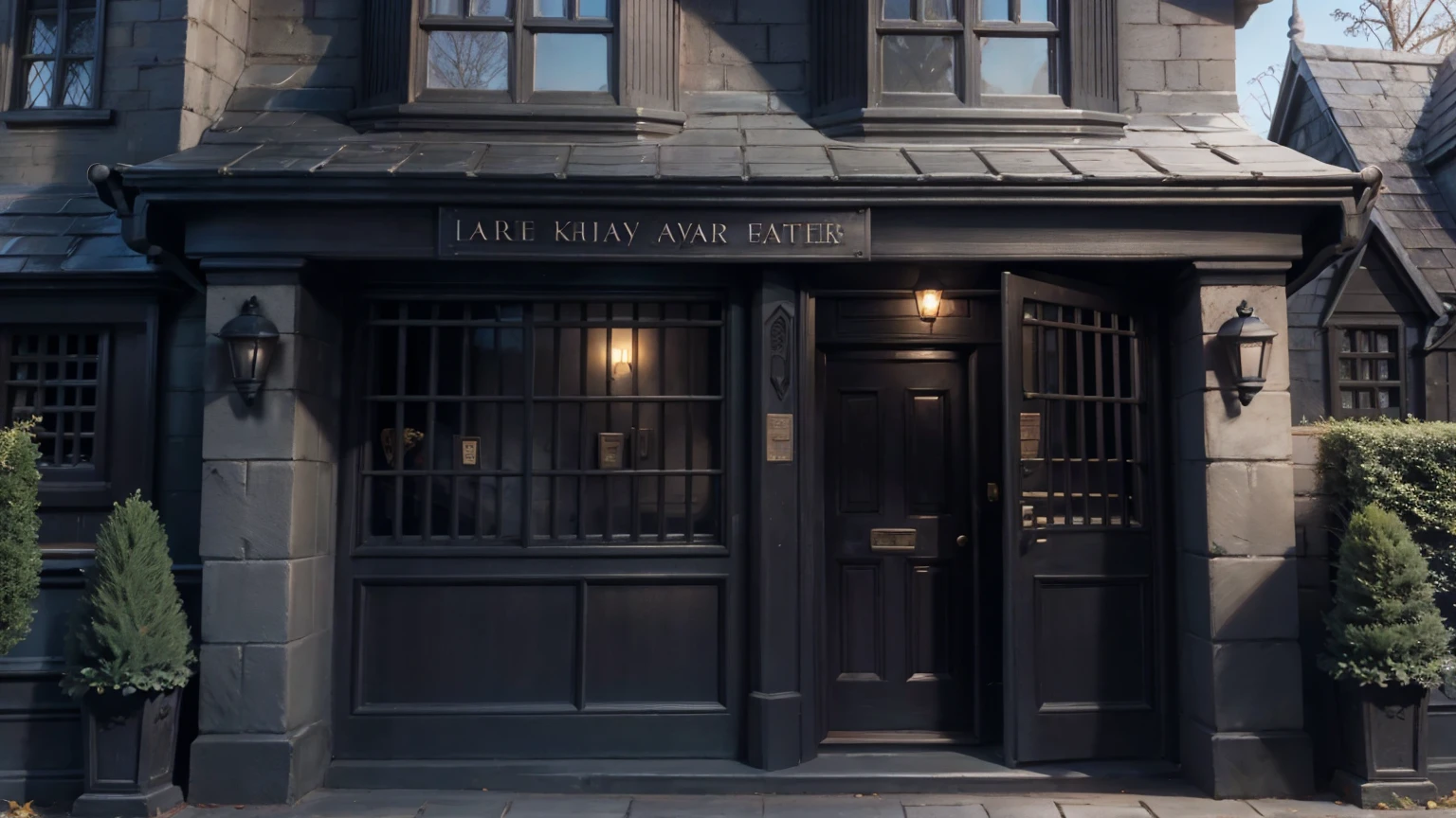 outside front view of harry potter school, harry potter school,