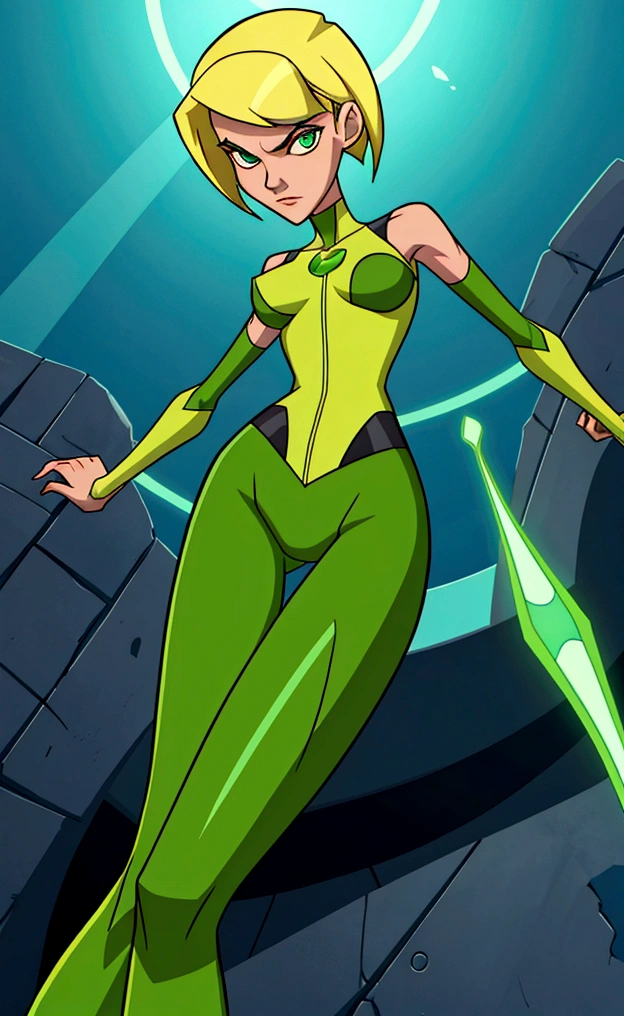 Gwen tennyson from Ben 10 ( skinny thin long legs thin waist thin arms huge breasts) (2 d illustration)