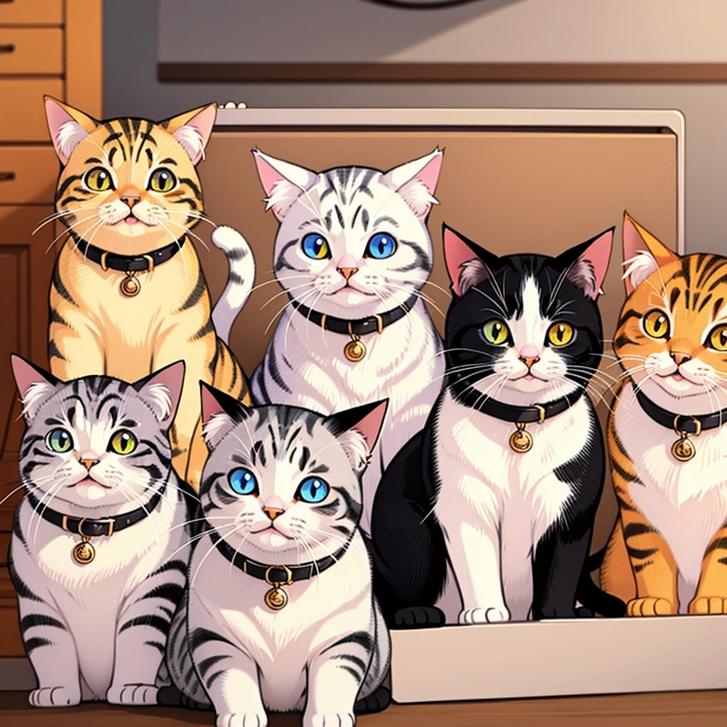 Lots of cats、high quality, 8K、Best illustrations