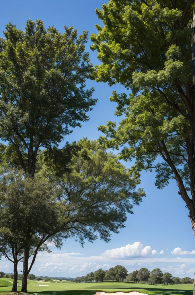 golf course beautiful blue sky