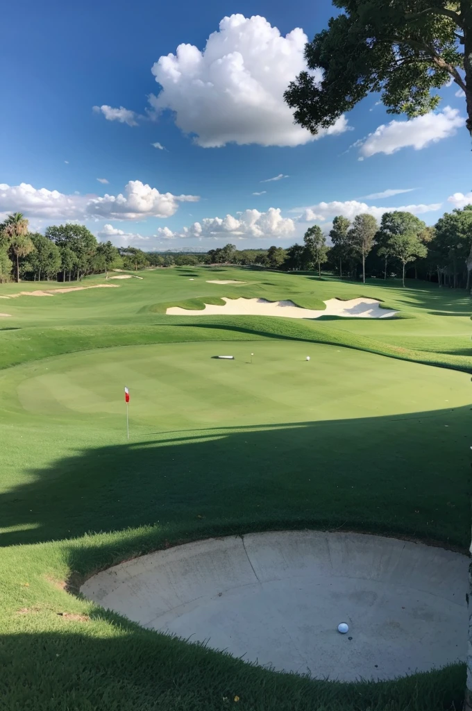 golf course beautiful blue sky