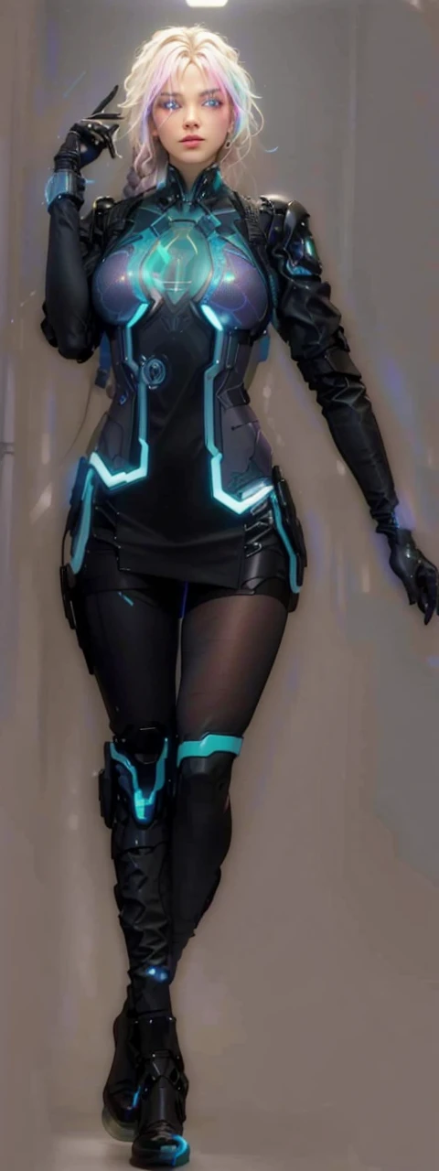 (master part, high resolution, photo-realistic:1.4), (long hair braid, Braided snakes, master part, best quality, alta qualidade, intrincado, Premiado) em um (neon-lit:1.4) CIDADE CYBERPUNK, em um (encharcado pela chuva:1.2) Rua, Medusa is a futuristic fashion icon, Mixture of bioengineered tissues and iridescent holographic scales, (neon roxo, Azul Neon:1.2), cabelos muito longos, reptile eyes, roxo neon, néem umzul, Metropolis, (Cinematic lighting, futuristic background:1.2), cowboy shot
