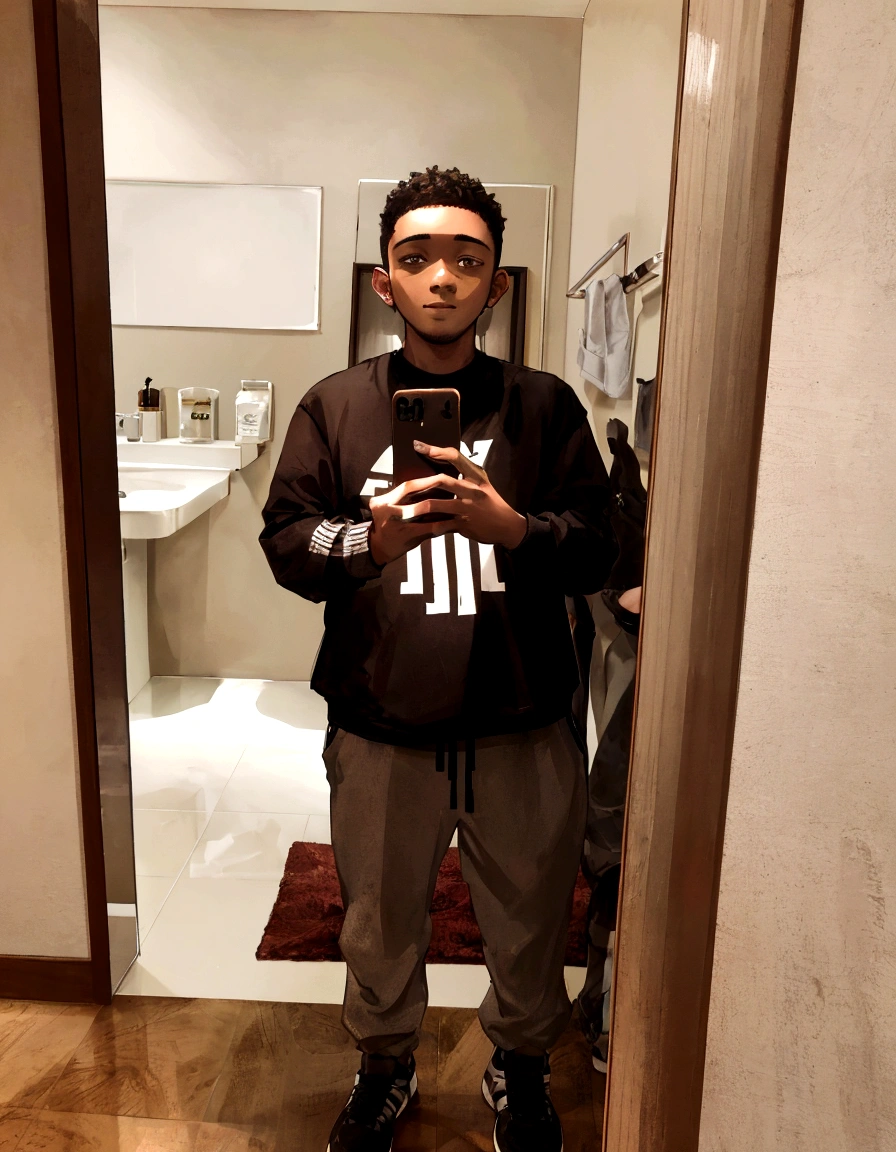 arafed man taking a selfie in a hotel bathroom mirror, 2 3 years old, 2 7 years old, 2 8 years old, 2 2 years old, 21 years old, 2 4 years old, full body picture, wearing adidas clothing, 2 9 years old, he is! about 3 0 years old, 25 years old, 2 5 years old