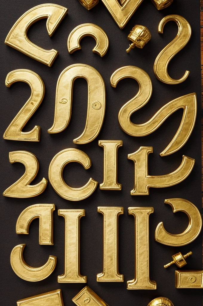 Can you do me an alphabet session with robust gold empire letters?
