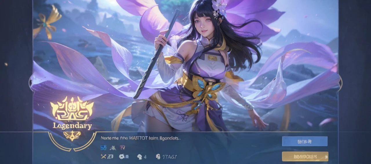 female hyuga hinata in anime naruto, long hair, dark blue hair, white eyes, smile, beautiful, purple clothes, big breast, realistic purple clothes, detail clothes, outdoor background, ultra detail, realistic