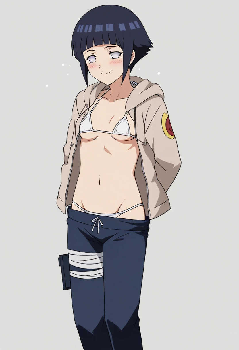 score_9, score_8_superior, score_7_superior, score_6_superior, score_5_superior, score_4_superior, break, sauce_anime,
One girl, Hyuuga Hinata, short hair, Black Hair, no psuperiorils, Blunt bangs, Shiny Hair, White eyes, hoodie, Lower the hood, Long sleeve, Capri Pants,
Put your hands behind your back, blush, smile, superiorper body, View your viewers, alone, Simple Background, White Background, anime screencap, anime coloring
white micro bikini, nsfw, undressing, sketch, one girl, 独奏, master piece, super beautiful illustration, highest quality, particles of light, ultra definition, underwear,, nsfw, dutch angle, looking at viewer, looking away, jacket, undressing,