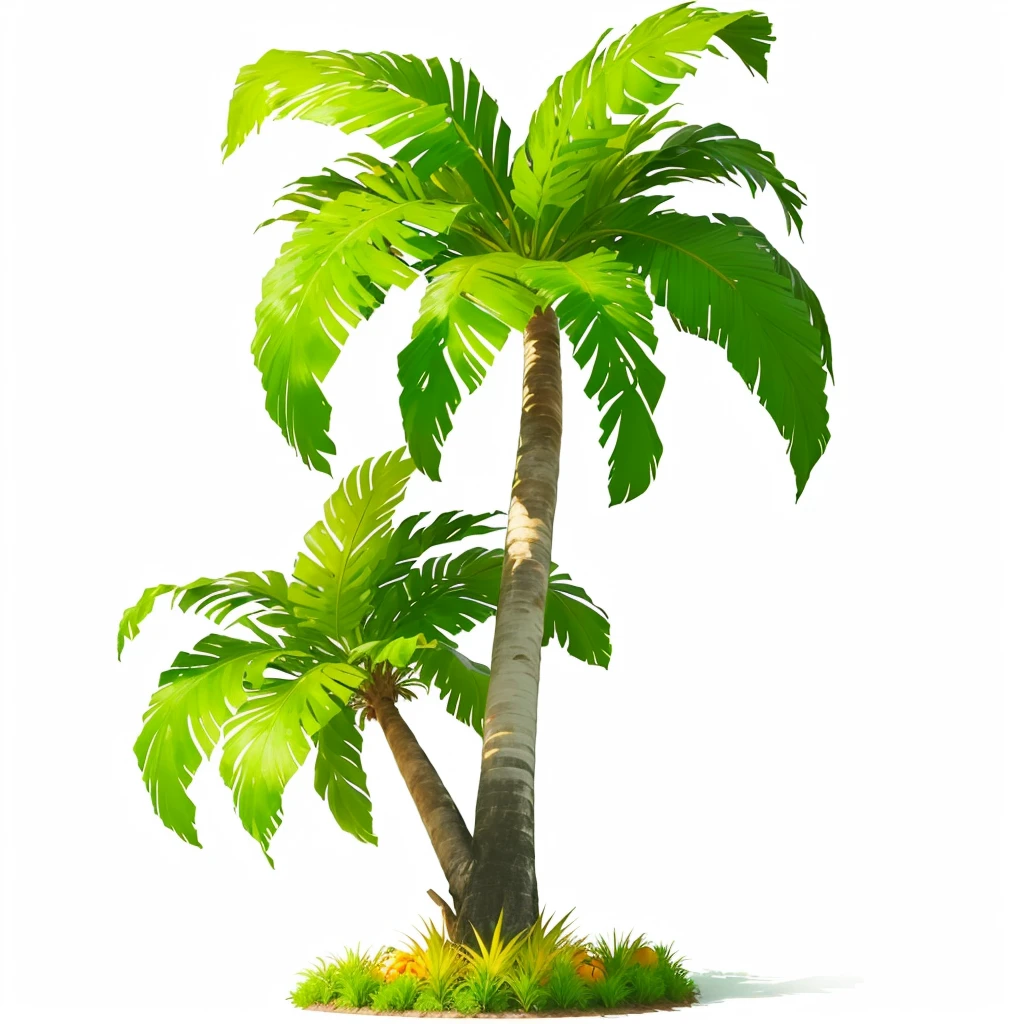 a cartoon Palm tree with oranges on it,The edges of the leaves are very round, coconut tree, Tropical trees, coconut tree, Tropical Palm, Palm tree, strange trees, 背景中的Palm tree, Palm tree从地里长出来, a Palm tree, Palm trees, Palm trees in the background, Palm tree, Tropical plants, with potted Palm trees, abstract tropical landscape, with interior potted Palm trees