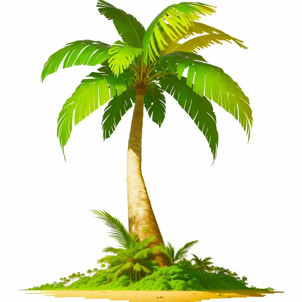 a cartoon Palm tree with a green trunk and leaves, Palm tree叶圆润,abstract tropical landscape, Background is jungle, Background Jungle, The background is a dense jungle, green Jungle Background, Jungle Background, Jungle as background, Jungle Background, Jungle Background with ruins, a Palm tree, Tropical trees, Game assets for plants and trees, background technology, Palm tree