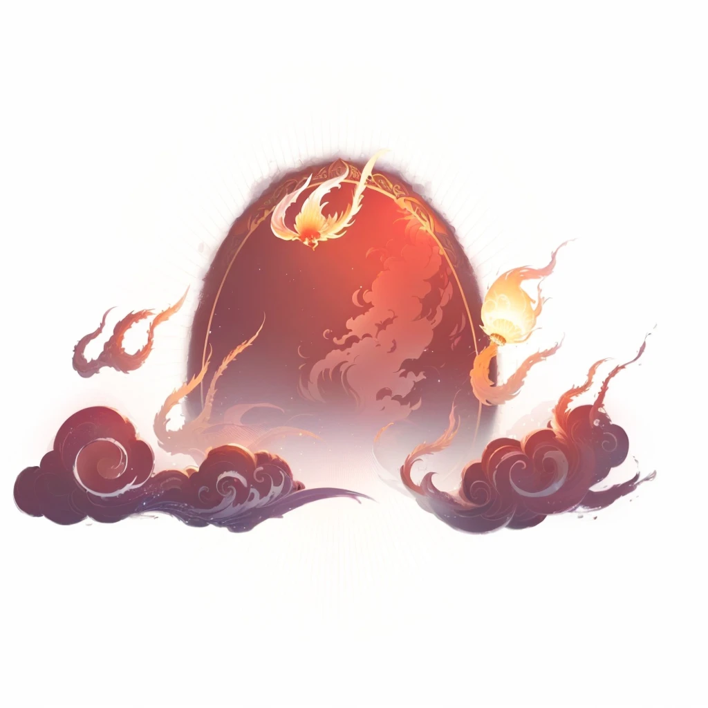 there is a picture of a red ball existith a dragon on it, Shoots a spore cloud, ceremonial clouds, Onmyoji detailed art, background technologyexistork, g liulian art style, ''existallpaper of a phoenix resting, artexistork in the style of z.exist. arrive, sexistirling scene, Jellyfish Phoenix dragon, sunset illustration, background technology, Jellyfish Phoenix