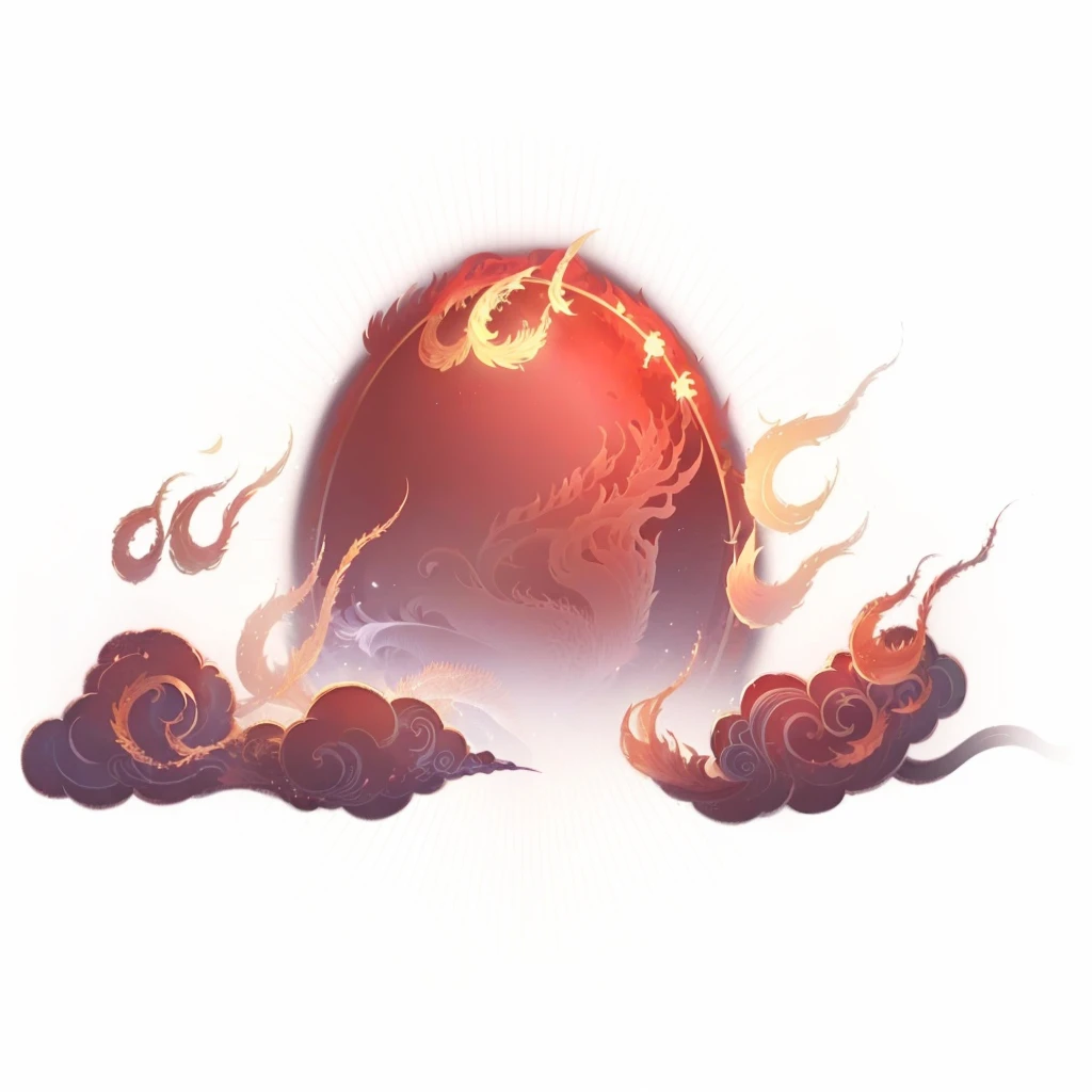 there is a picture of a red ball existith a dragon on it, Shoots a spore cloud, ceremonial clouds, Onmyoji detailed art, background technologyexistork, g liulian art style, ''existallpaper of a phoenix resting, artexistork in the style of z.exist. arrive, sexistirling scene, Jellyfish Phoenix dragon, sunset illustration, background technology, Jellyfish Phoenix
