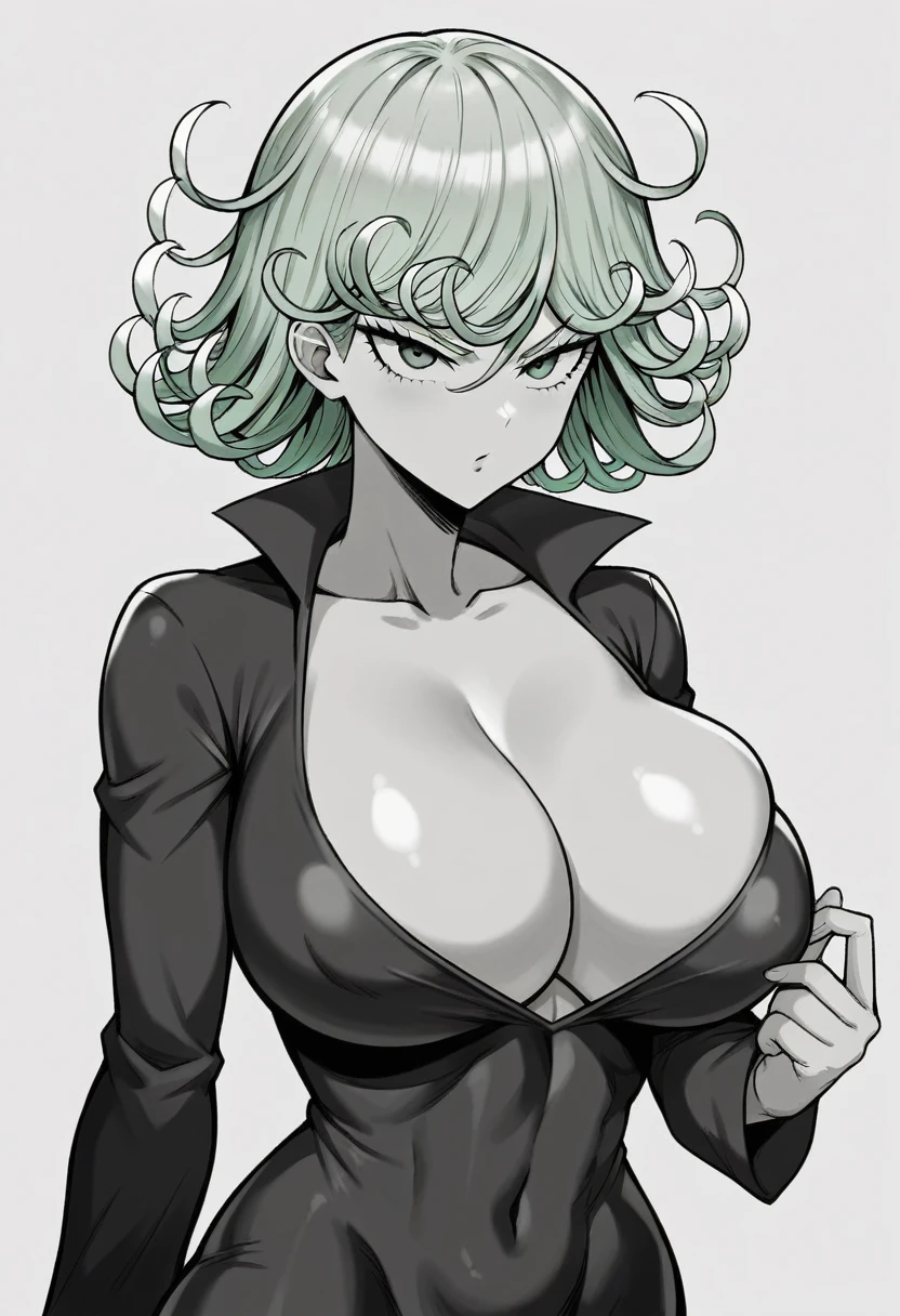 1woman, tatsumaki(one punch man), big boobies, huge boobies, upper body, peitos pra fora, (olhos perfeitos),(peito a mostra), roupa aberta nos peitos,(big breasts), (mega breasts), (big boobies), (Mega Boobies,),(nsfw), (clothes),(boobies more thick),((nsfw))