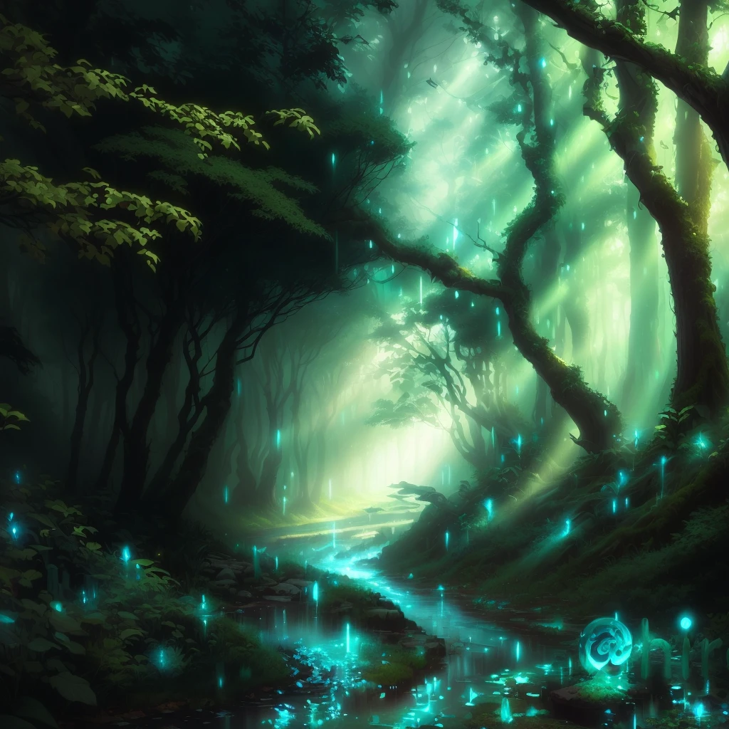 Arafet image of forest with flowing water, Mysterious Forest, Magical Forest, Mysterious Forest lagoon, Fantasy Forest, surreal forest, Fairytale Forest, magical Fantasy Forest, Magical Environment, Magical Forest in the background, Magical Forest backround, Cyberpunk Forest, enchanted magical Fantasy Forest, Fantasy Forest landscape, 魅惑的でMagical Forest, a Fantasy Forest, Mysterious Forest
