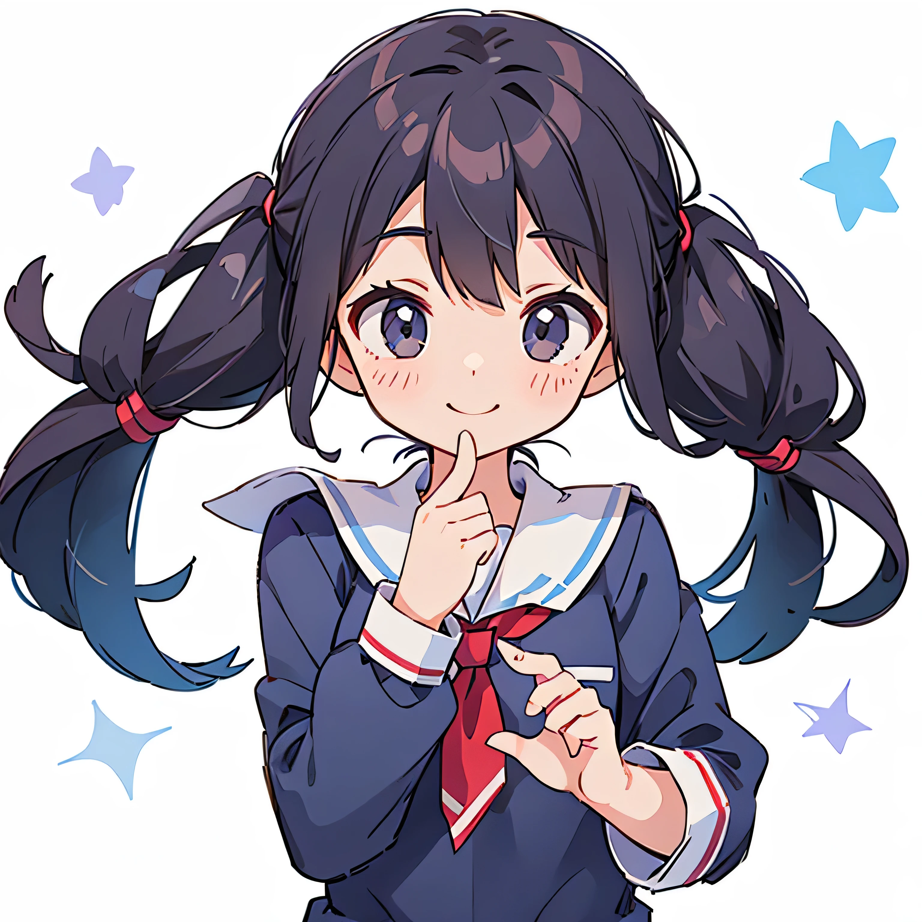 high school girl Hello whitebackground smile whole body uniform