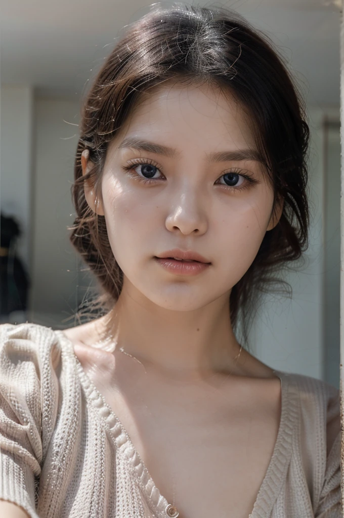 (a close-up of a 21-year-old Korean woman),
(Confident: 0.7), (cute attire: 1.0), (Petite stature: 0.8), (heart shaped face: 1.0), (Beautiful doe eyes: 1.2), (Soft, small lips: 0.9), (Cute Stylish outfit: 1.1), (cute outfit), (Pastel pink color: 0.8), (Hint of sexiness: 0.6). (Mischievous smile: 0.5), (Lively campus background: 0.7), (Secret Journal in hand: 0.6), (Determined expression: 0.9). (Vulnerable look: 0.4), (Subtle emotional depth: 0.35), (dlwlrma: 0.4), (Cinematic realism: 1.3), (Nikon D850 camera: 1.0), (Film stock photograph: 0.9), (Saturated colors: 1.1). (Hyper-realistic lighting: 1.2).