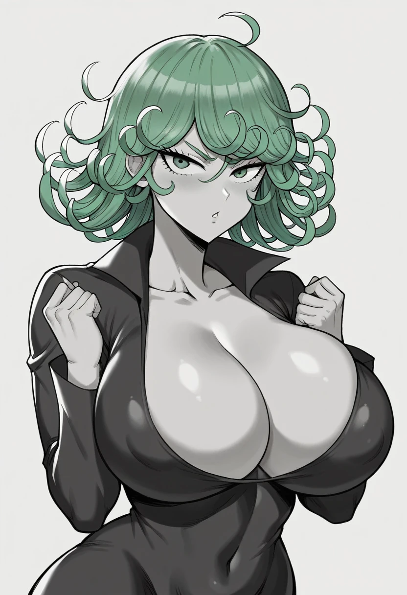 1woman, tatsumaki(one punch man), big , huge boobies body, peitos pra forhos perfeitos),(peito a mostra), roupa aberta nos peitos,(big breasts)a breastobies), (Mega Boobiefw), (clothes),s more thick),((