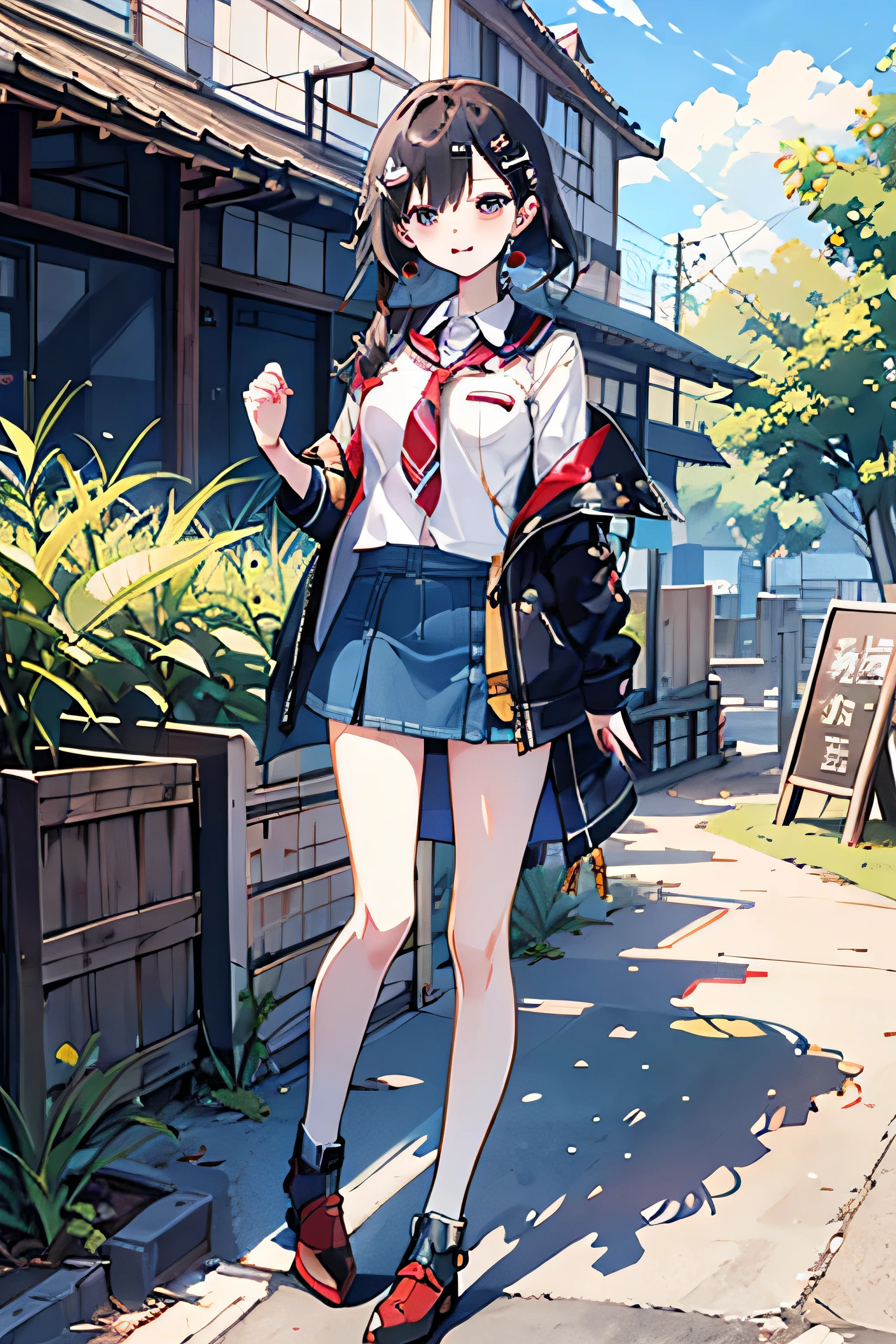 mini skirt、（jean）cute、hairpin、land mine、
3✕3

背景は廃工場