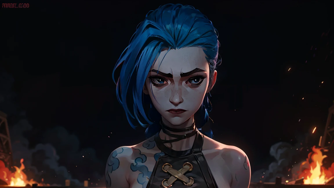(masterpiece, Best quality), 1 girl, portrait, very sexy, erotica, having sex with a guy, nude, Beautiful elastic breasts, Volume , full length (full body 1.1.), очень feminine, fighting stance, battle, fire, explosions, burning city, Beautiful waist, gloomy composition, flame, fire, Flash, very beautiful, feminine, long hair, hair braided in long braids, very sexy, tight leather pants, emphasis on the eyes, face accent, Beautiful face, Hands, Hair, Haired ponytail, red purple eyes, Jinx is crying, Blue cloud tattoo, (masterpiece, Best quality), Side lighting, beautiful detailed eyes, crazy face), (Best quality), (masterpiece), magic photography, Spectacular lighting, Photorealism, ultra detailed, интимная portraitная композиция, 1. 4,8 k UHD, aesthetic, Cd., A high resolution, 8 k, better lighting, Best shade, Ultra-HD, A high resolution, sharp focus, Complex background, Cinematic lighting, ((Landscape view)), 4K block, (better lighting), ((Cinematic lighting)),