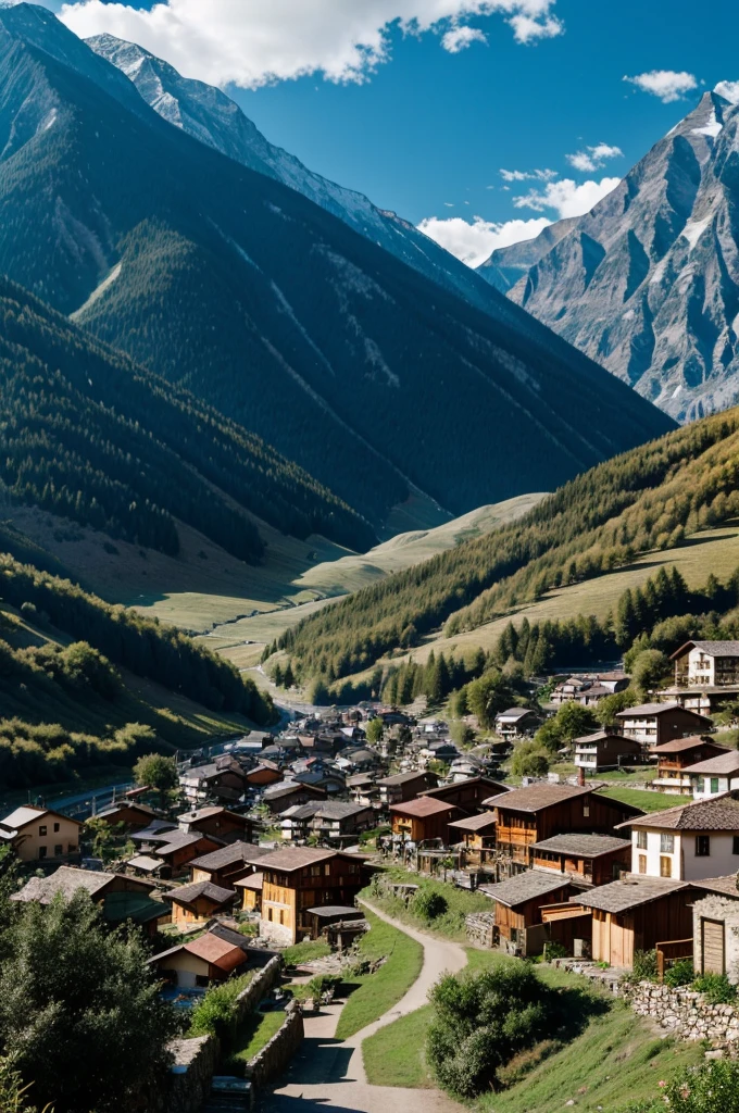 A small village in the mountains