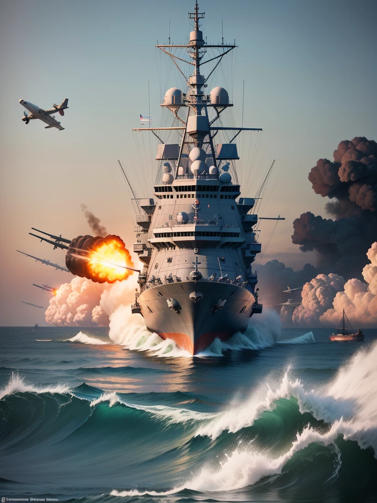 Sea,Planes blow up warships,