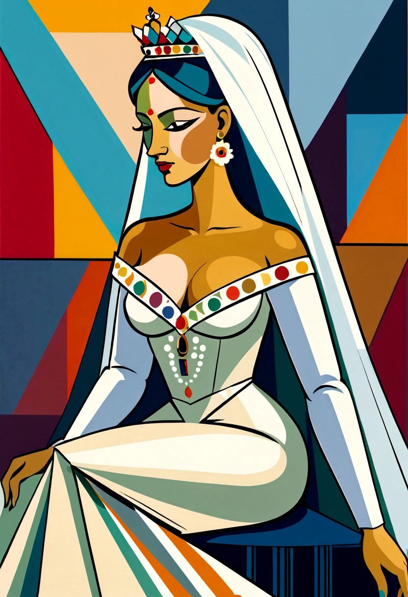 Picasso Cubism, Queen, Wedding dress