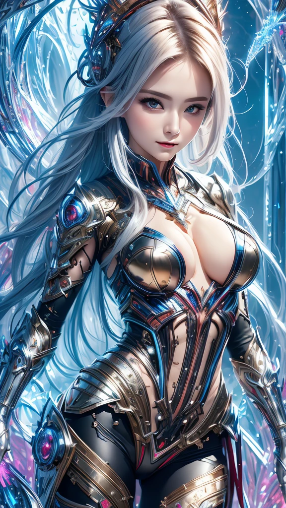 (masterpiece, top quality, best quality, official art, beautiful and aesthetic:1.2), (sexy sexy 1girl), (fractal art:1.2),silly, high resolution, fluid Transparent alternative costume, super accurate depiction, solo, beautiful hairstyle, shiny skin, looking at the viewer.