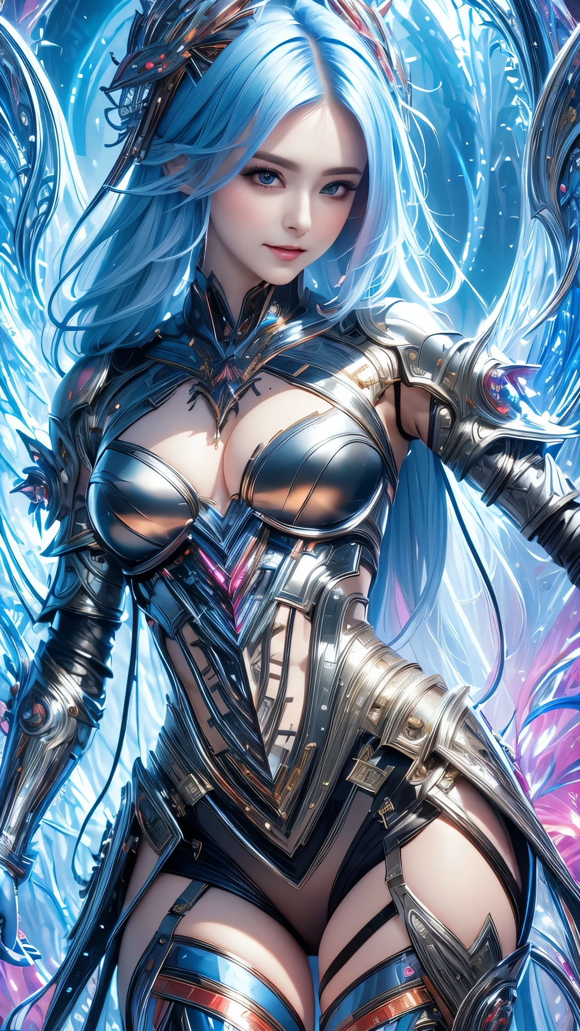 (masterpiece, top quality, best quality, official art, beautiful and aesthetic:1.2), (sexy sexy 1girl), (fractal art:1.2),silly, high resolution, fluid Transparent alternative costume, super accurate depiction, solo, beautiful hairstyle, shiny skin, looking at the viewer.